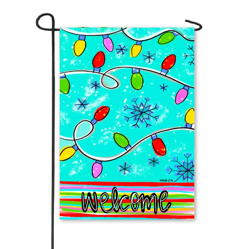 Colorful Christmas Lights Garden Flag