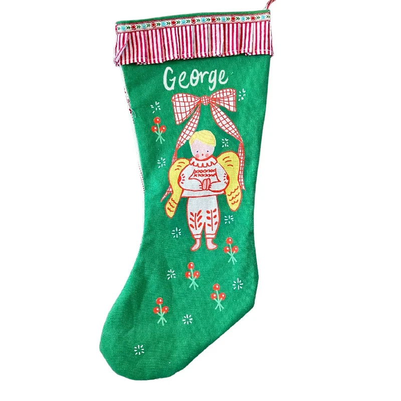 Green Angel Stocking - Boy