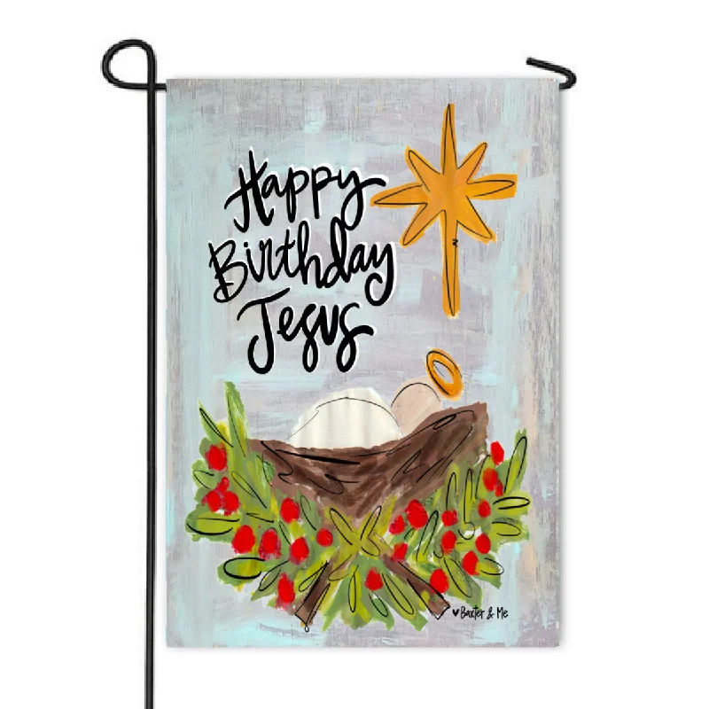 Happy Birthday Jesus Garden Flag