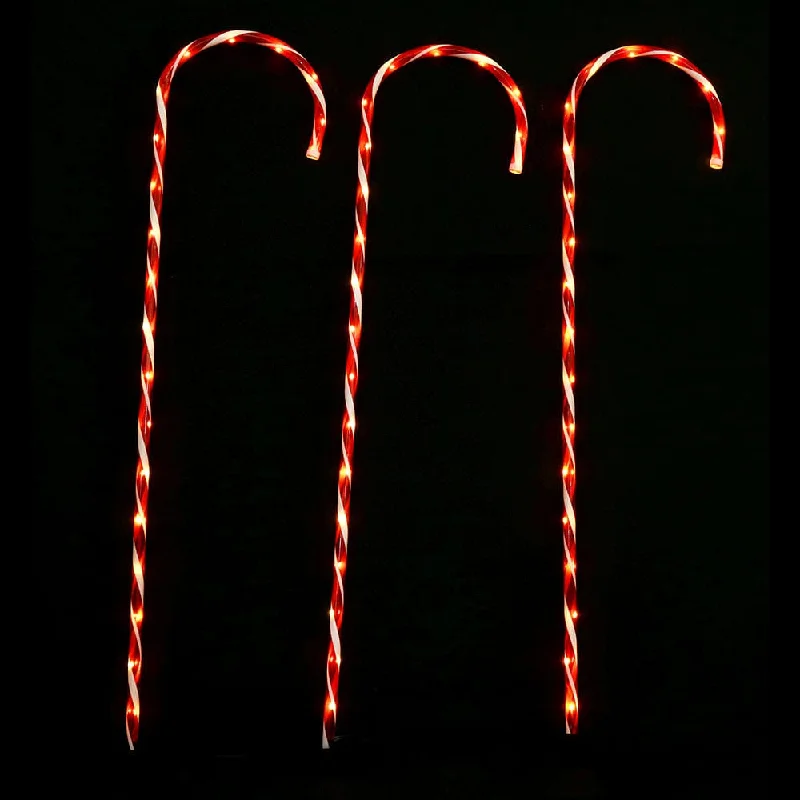 LED Giant Waterfall Candy Canes (3pc)