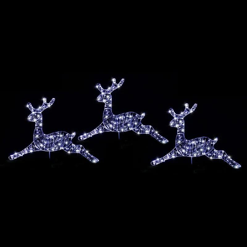 LED Starry Wire Reindeer Path Lights (3pk)