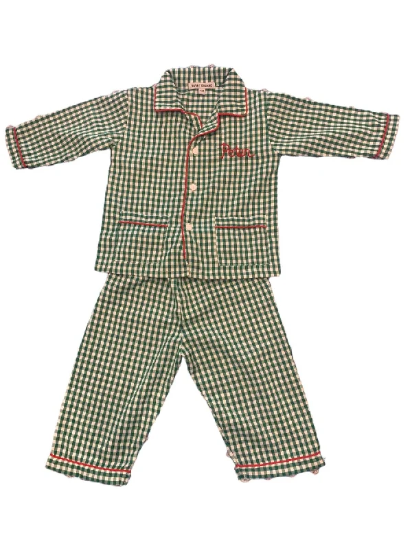 Christmas Pajamas- Green Gingham