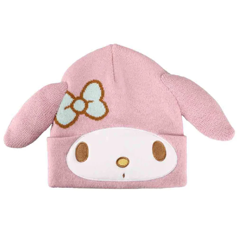 Sanrio My Melody Plush Ears Big Face Beanie Hat