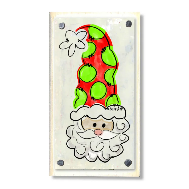 Santa With Tall Hat Happy Block