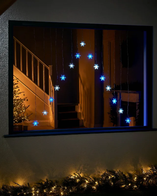 Snowflake Curtain Net Light, Blue/White, 1.2 m