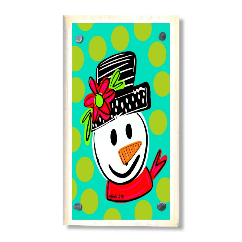 Whimsical Snowman Happy Block