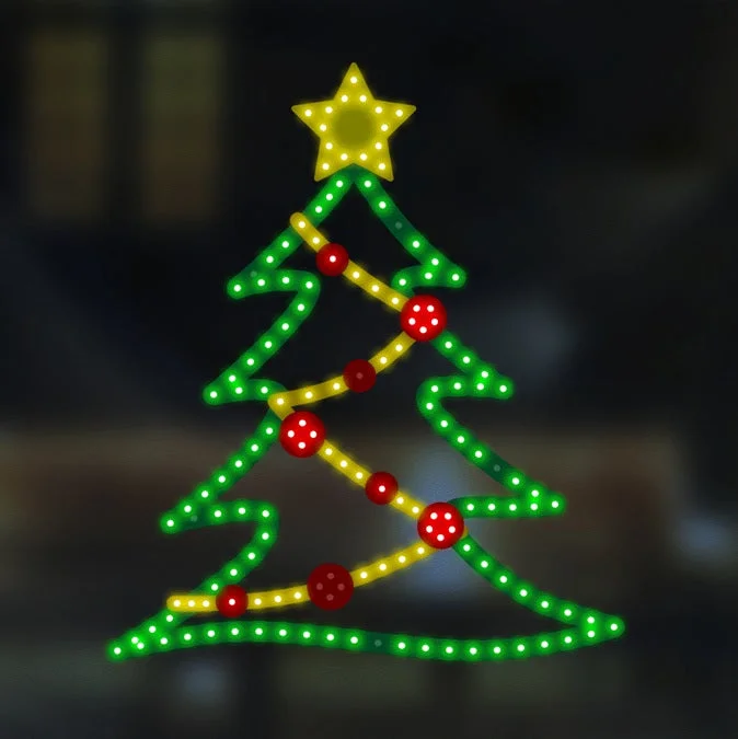 16" Hi-Vibrant LED Tree Christmas Decoration