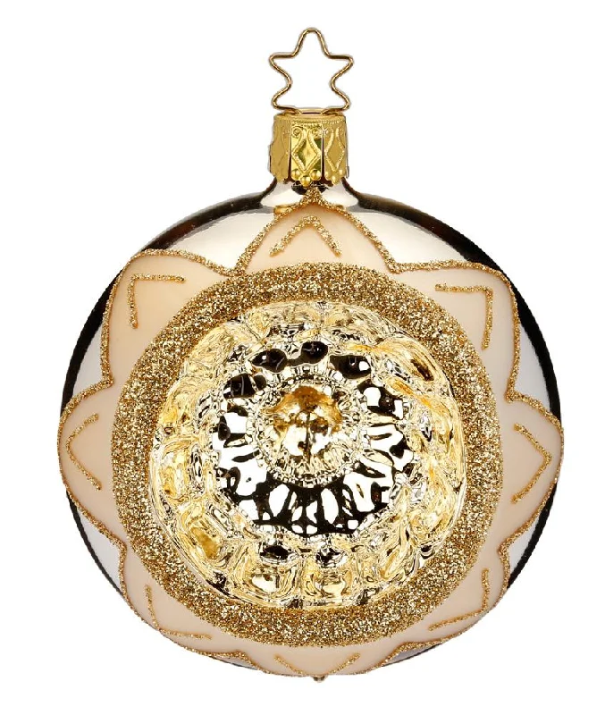 3.2" Champagne Blossom Reflections Ball Ornament by Inge Glas of Germany