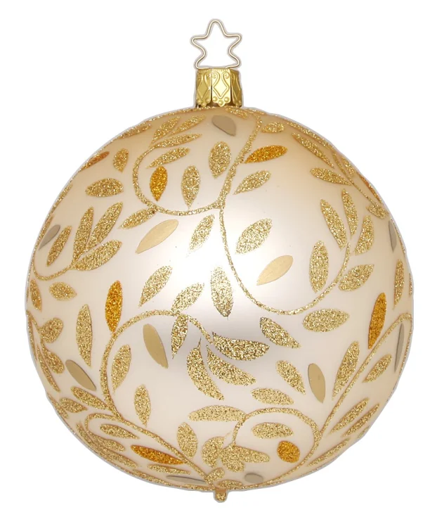 4" Champagne Matte Delights Ornament by Inge Glas of Germany