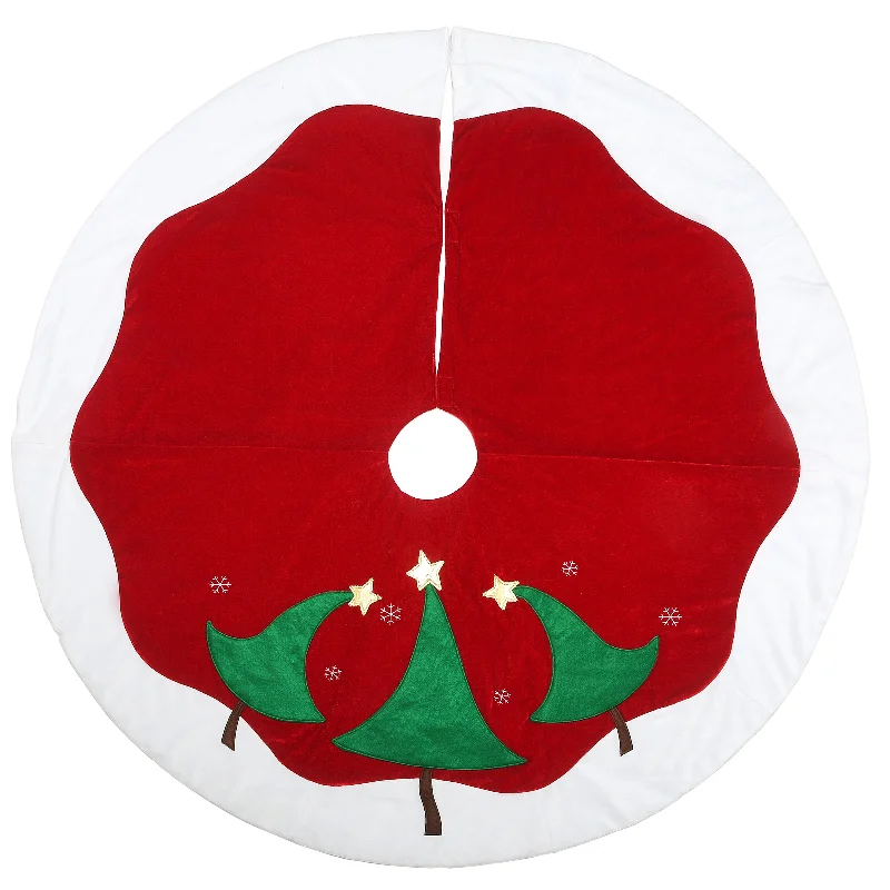 52 in. General Store Collection Red and White Tree Skirt