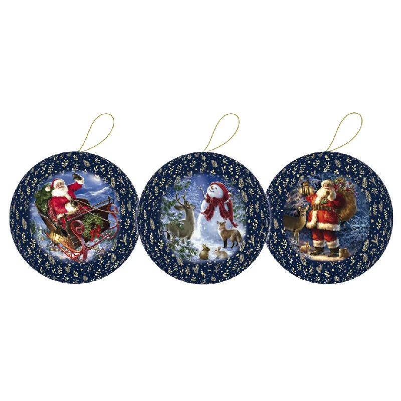 8 cm Blue Christmas Gift Bauble by Nestler GmbH