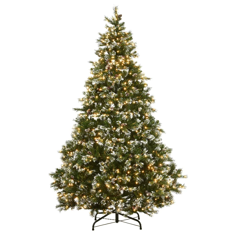 9 ft. Pre-Lit Glittery Pine Tree with Clear Lights