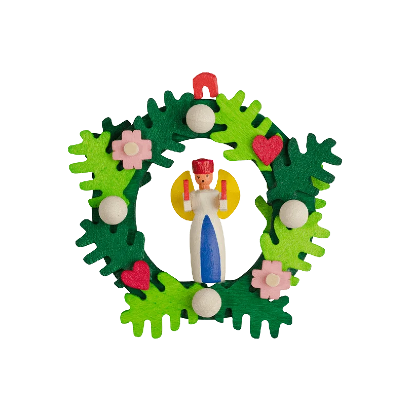 Advent Wreath with Angel Ornament by Graupner Holzminiaturen