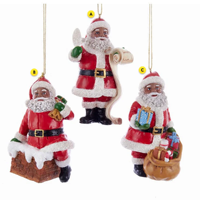 African American Santa Ornaments