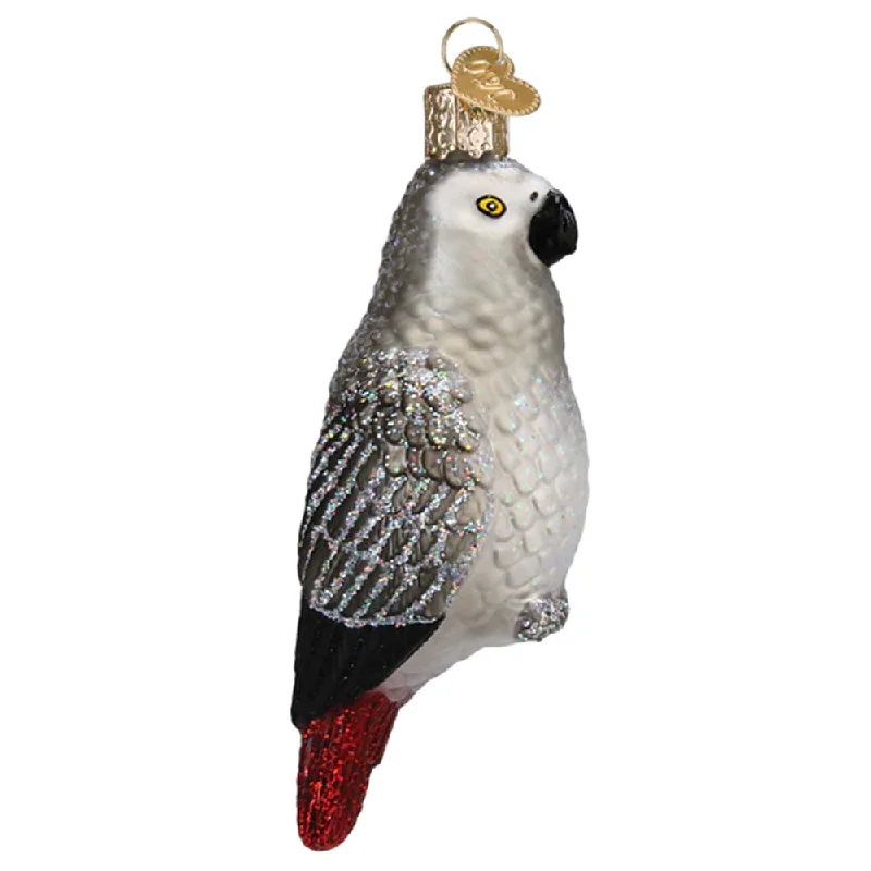 African Grey Parrot Ornament - Old World Christmas