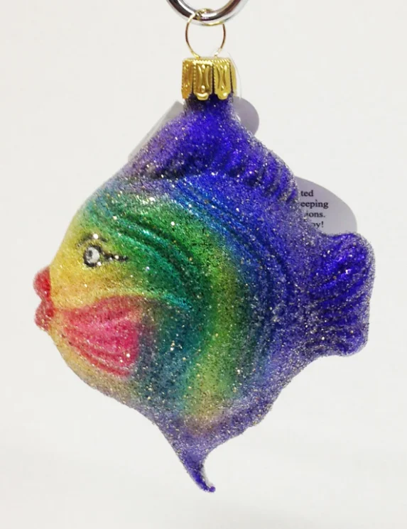 Angel Fish with Glitter Ornament by Old German Christmas