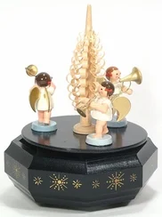 Angel Musician Trio Music Box from the Erzgebirge