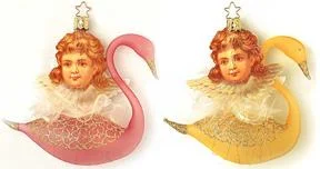 Angelic Elegance Swan Ornament by Inge Glas of Germany