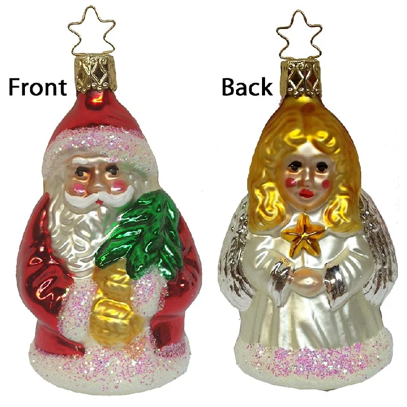 Angelic Santa, Two-Sided Ornament by Inge Glas of Germany