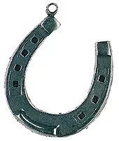 Antique Finish, Pewter Horseshoe Ornament by Kuehn Pewter