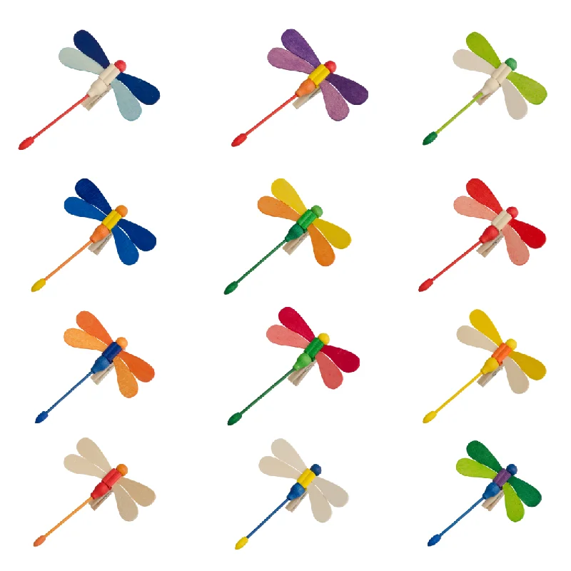 Assorted Dragonfly on Clip Ornaments by Graupner Holzminiaturen