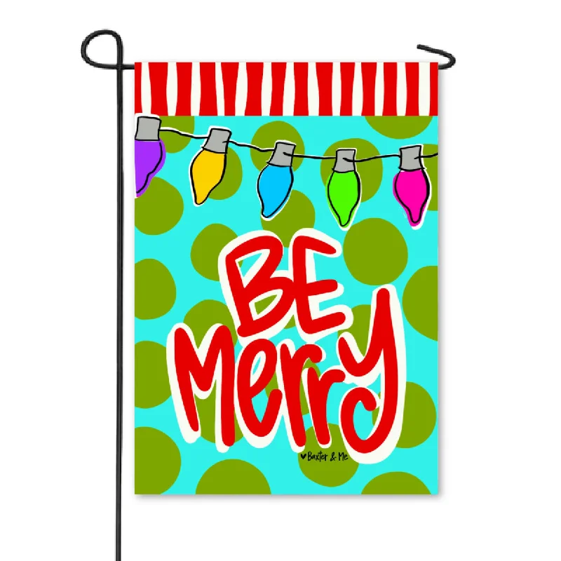 Be Merry Christmas Lights Garden Flag