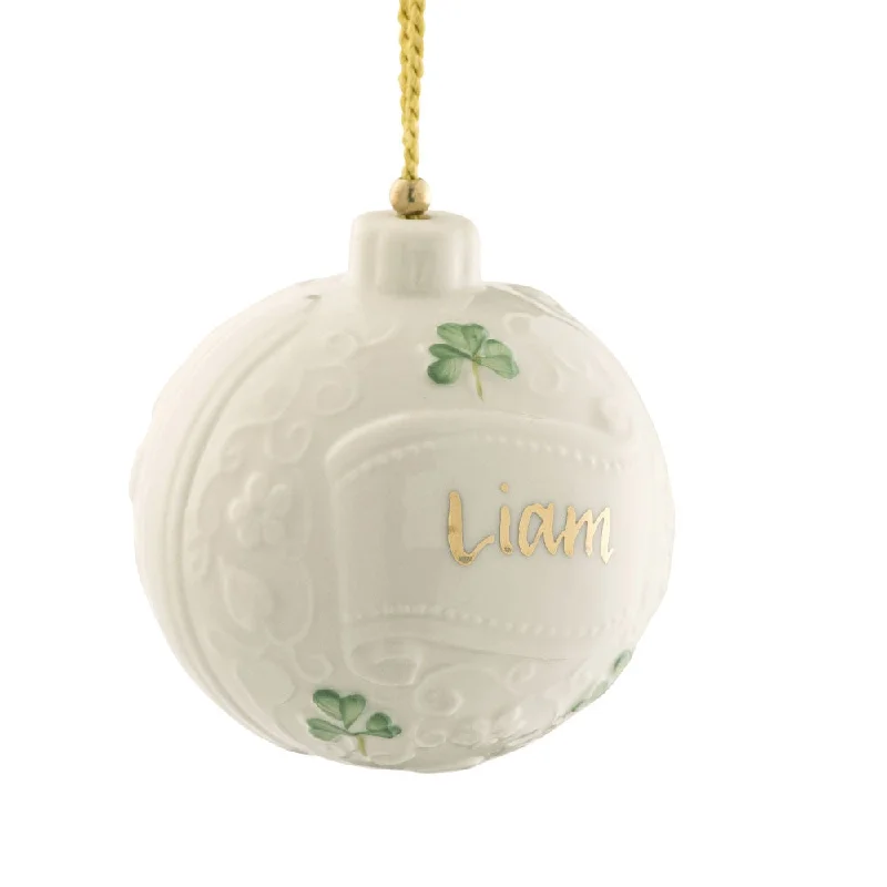 Belleek Classic Personalised Christmas Bauble