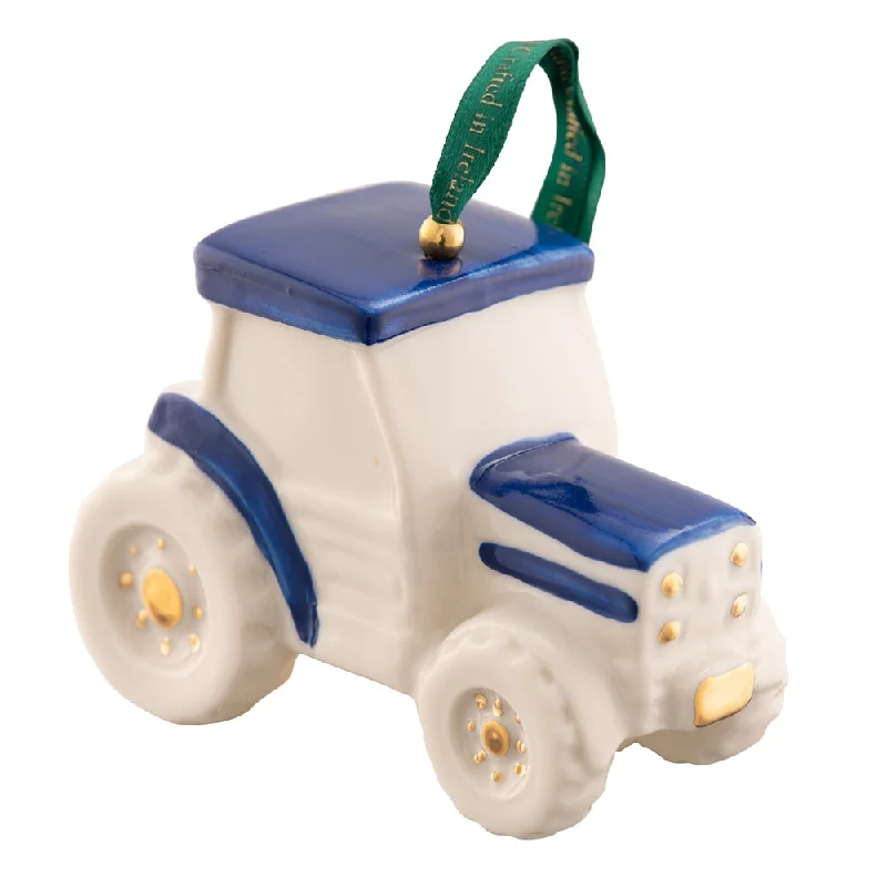 Belleek Classic Tractor Ornament - Blue