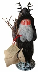 Black Krampus Paper Mache Candy Container by Ino Schaller