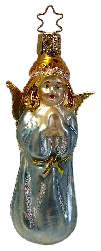 Blue Blessing Angel Ornament by Inge Glas of Germany