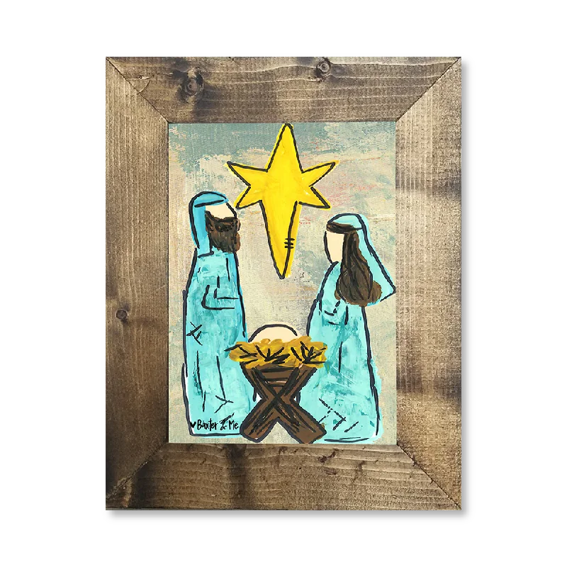 Blue Nativity - Framed Art