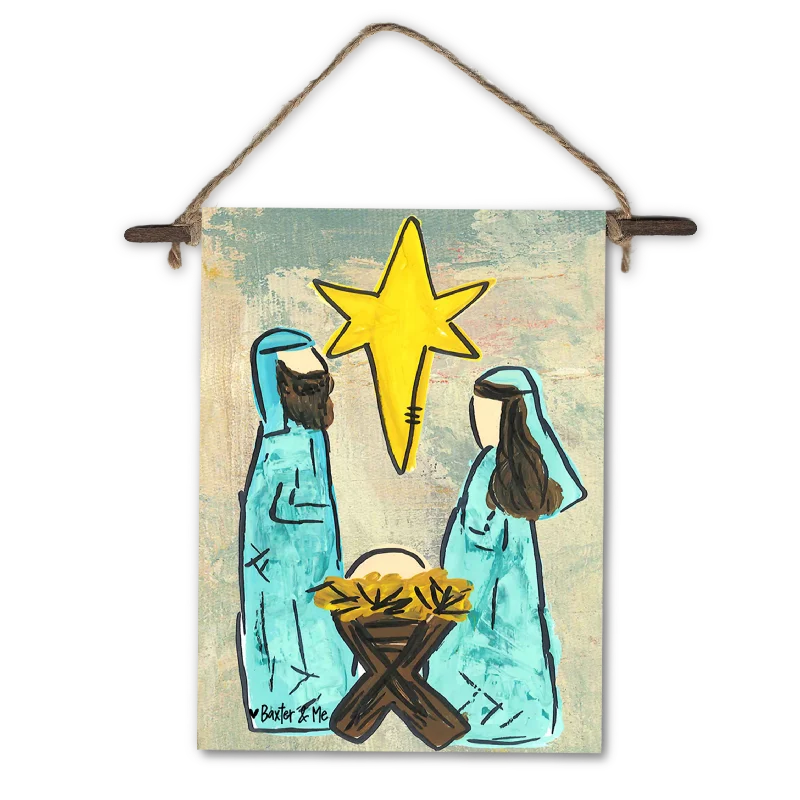 Blue Nativity Mini Wall Hanging