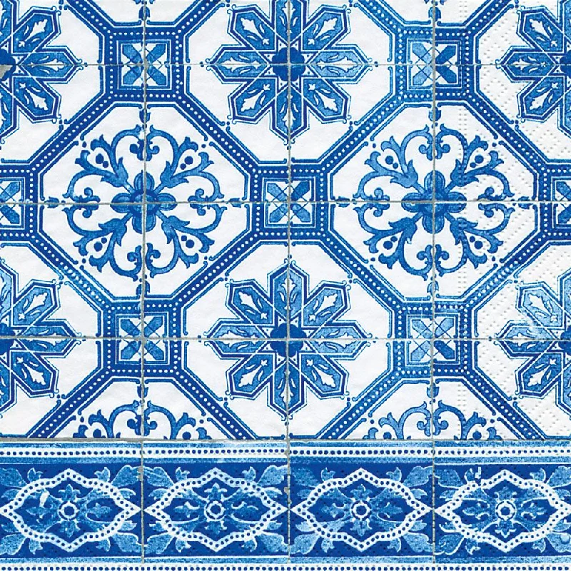 Blue Tiles Paper Luncheon Napkins by Paper and Design GmbH