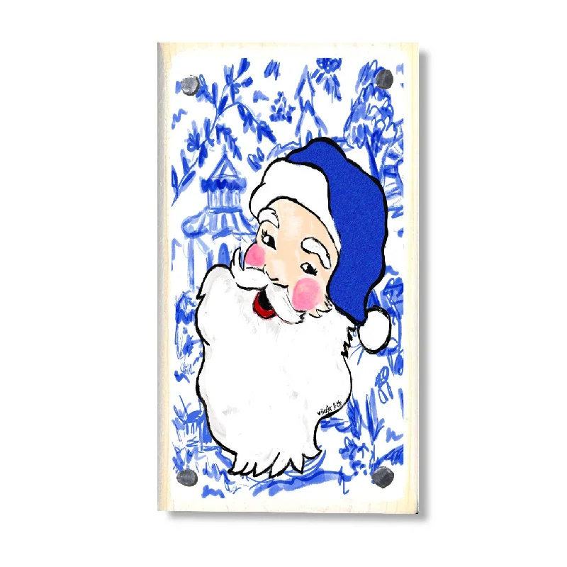 Blue Willow Santa Happy Block