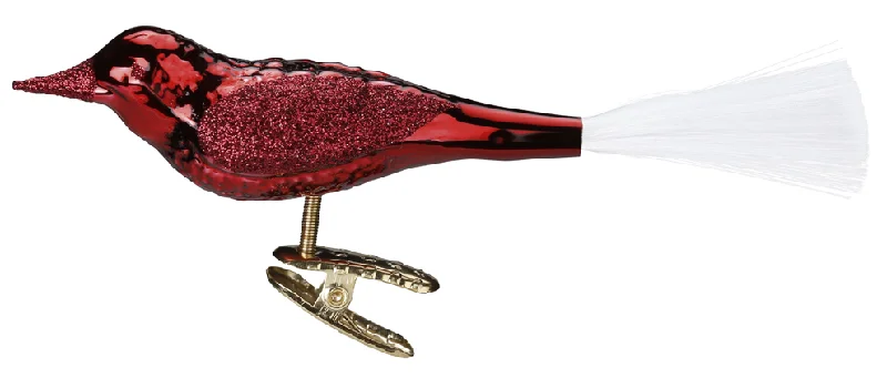 Bordeaux Shiny Bird Ornament by Inge Glas of Germany