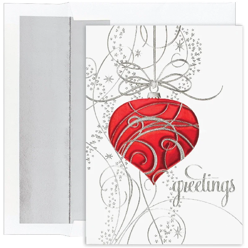 Boxed Cards - Silver Swirl Ornament - 16 cards