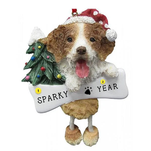 Personalized Brittany Spaniel Dog Ornament