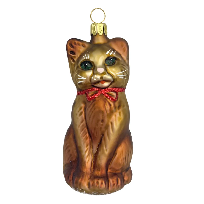 Tan Cat Ornament by Old German Christmas