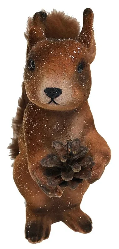 Brown Squirrel, Flocked Plastic Figurine by Ino Schaller