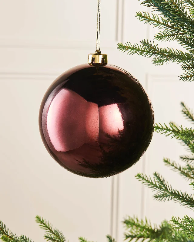 Burgundy Large Gloss Shatterproof Bauble, 15 cm