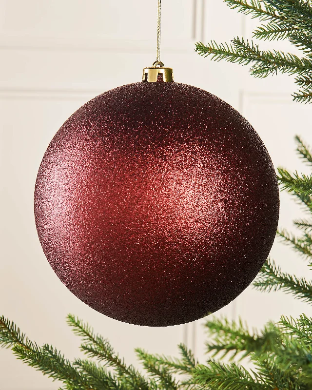 Burgundy Large Glitter Shatterproof Bauble, 20 cm