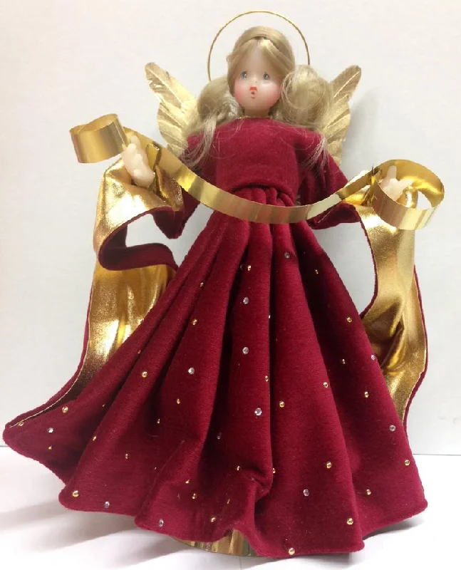 Burgundy with Rhinestones Wax Angel by Margarete and Leonore Leidel in Iffeldorf