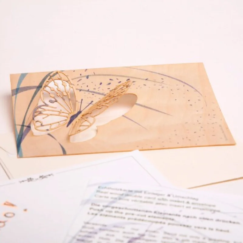 Butterfly Wood Card by Formes-Berlin