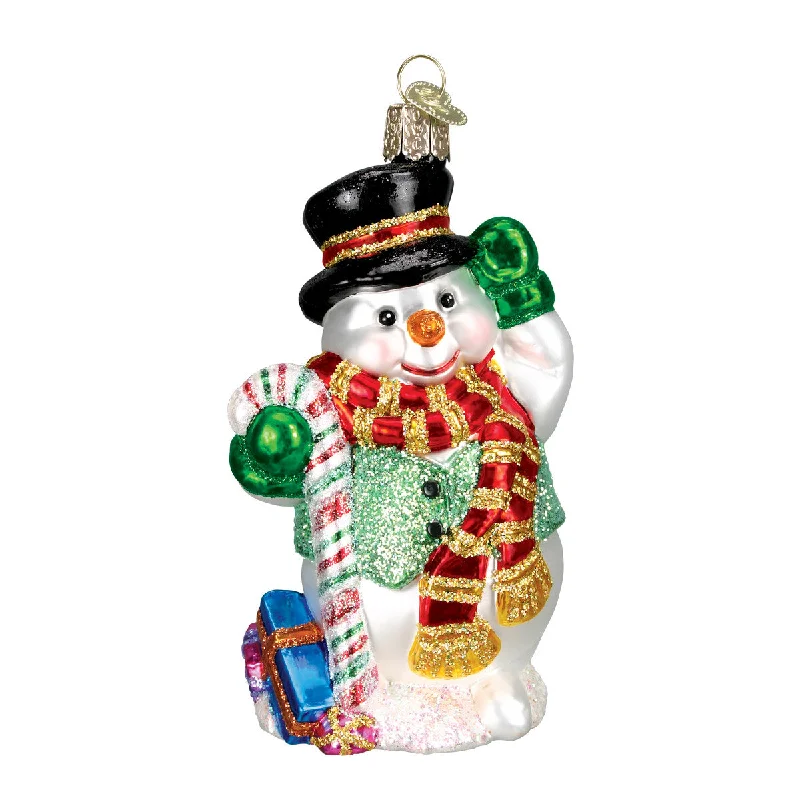 Candy Cane Snowman Ornament - Old World Christmas