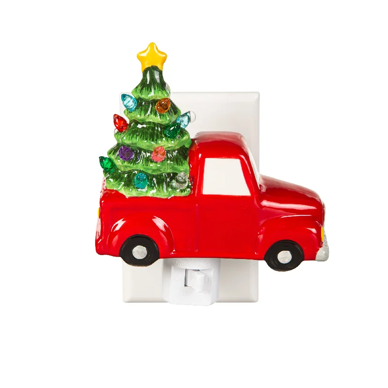 Ceramic Truck with Christmas Tree Nightlight