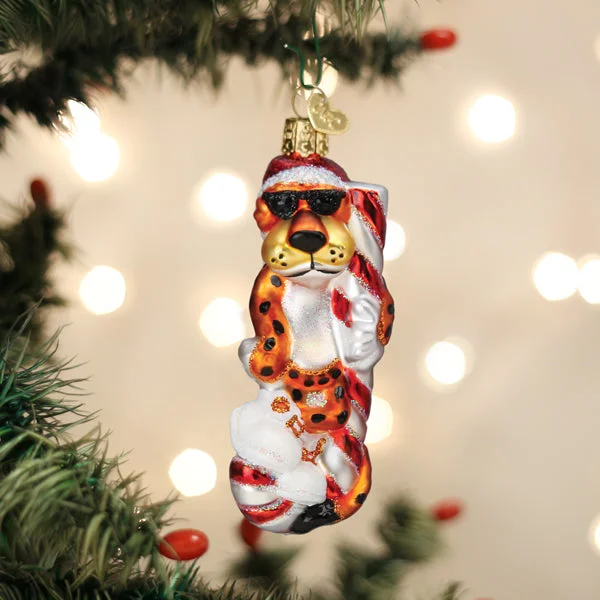 Chester Cheetah On Candy Cane Ornament