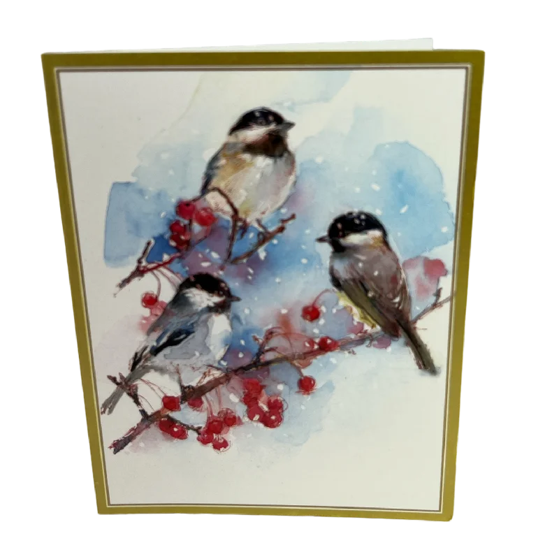 Chickadees and Berries  Boxed Christmas Cards