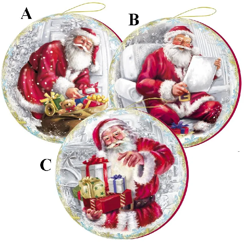 Christmas Eve 10cm Decoupage Cardboard German Christmas Balls by Nestler GmbH