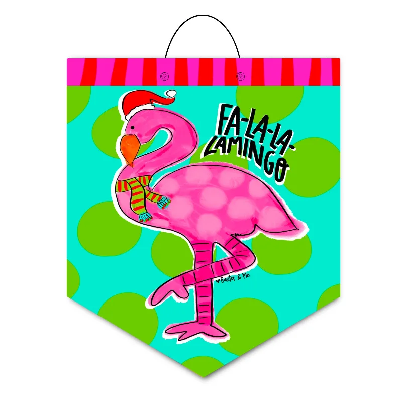 Christmas Flamingo Door Hanger