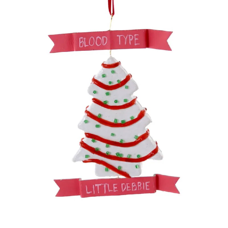 Christmas Tree Cake "Blood Type" Ornament 5"